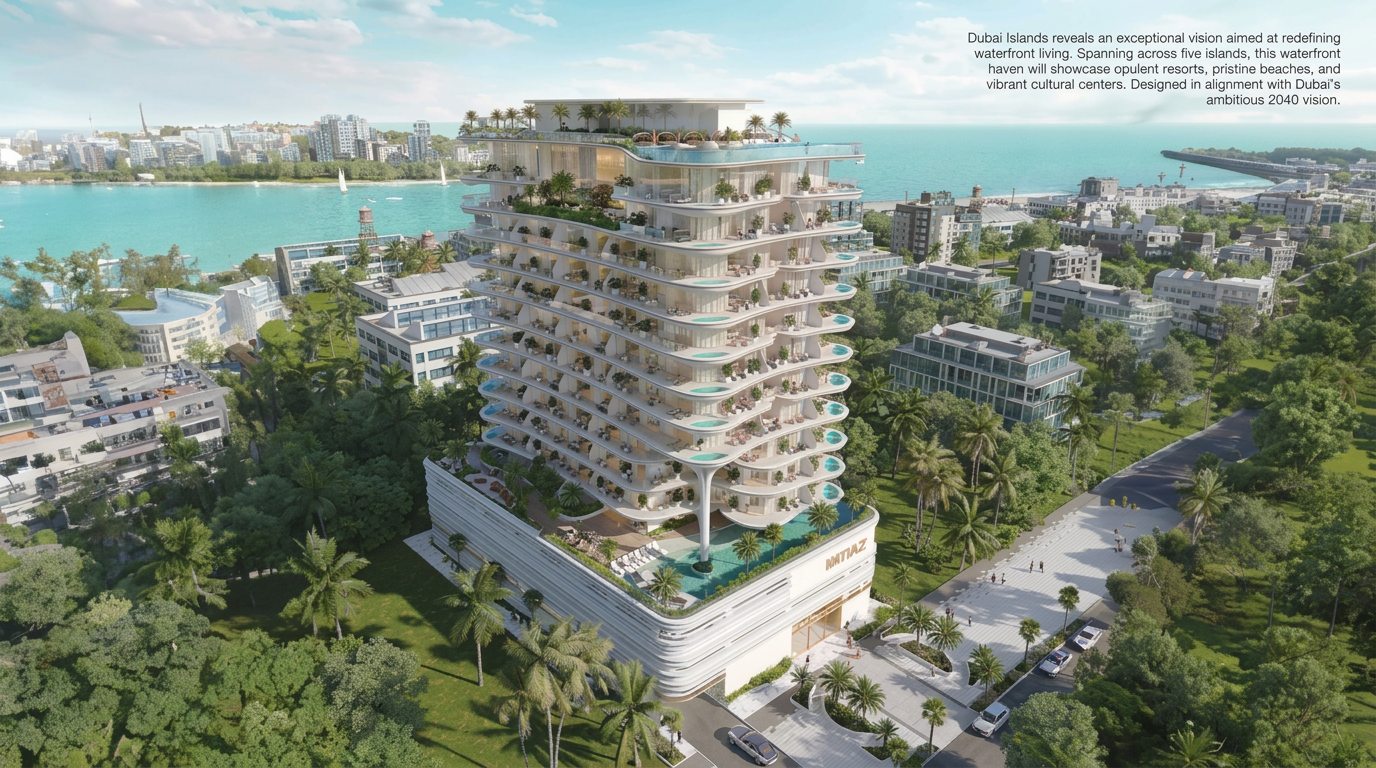 Beach Walk Residence II modern architectural facade against the Dubai sky